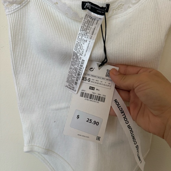 Zara Lace Trim Seamless Ribbed Bodysuit - Picture 5 of 5